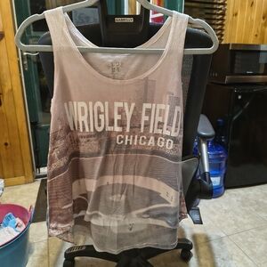 Blue 84 Women's Wrigley Field Chicago Tank Top - Cream and Brown